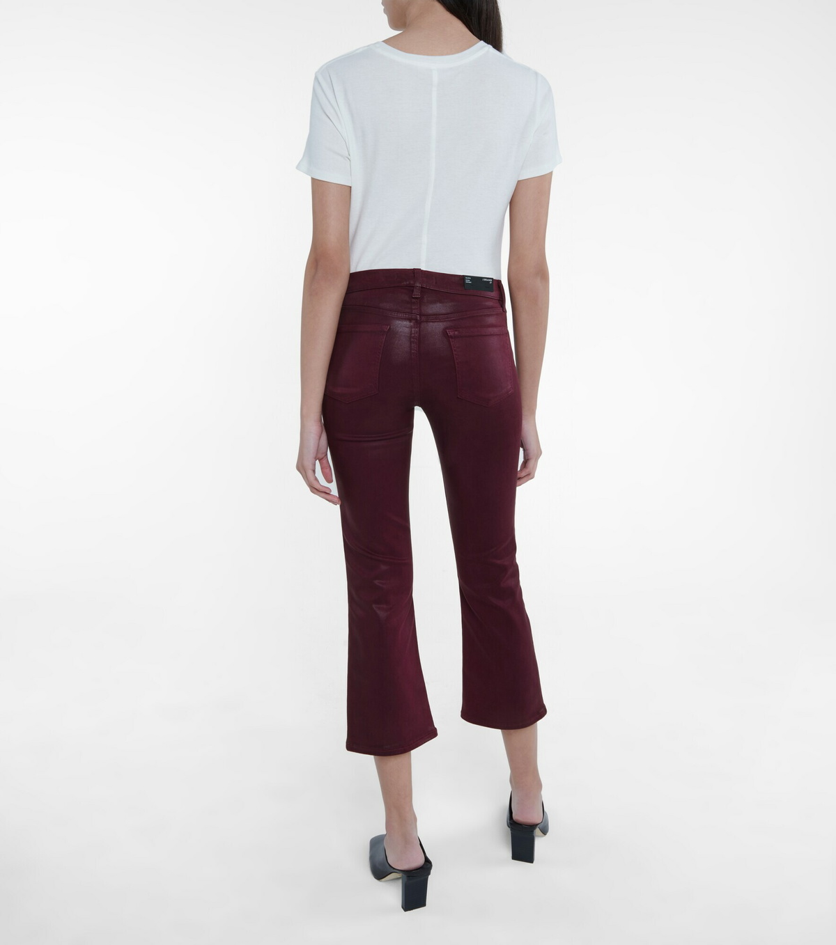J Brand - Selena coated bootcut cropped jeans
