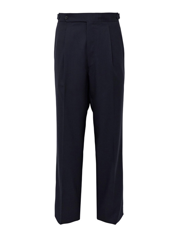Photo: Stòffa - Straight-Leg Pleated Wool Trousers - Blue