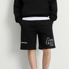 ANNIE HOOD Men's College Sweat Shorts in Black/Black