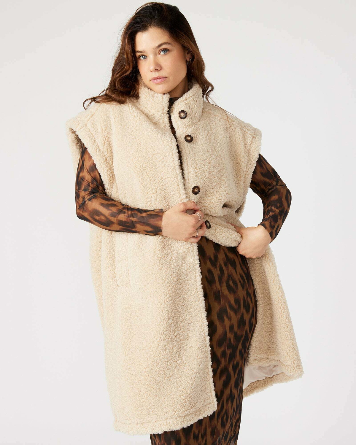 Steve Madden Benit Vest in Natural