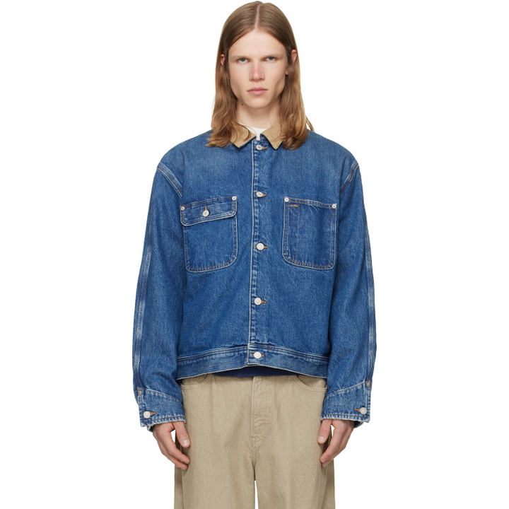 Photo: Polo Ralph Lauren Navy Corduroy-Collar Denim Trucker Jacket