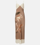 SIR Azaliea floral silk max dress