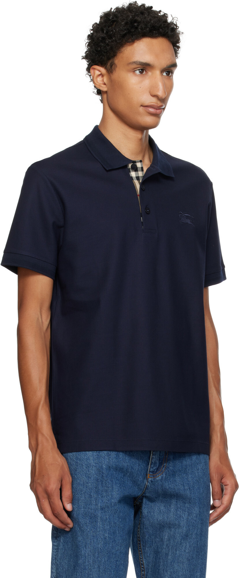 Burberry Navy Cotton Polo