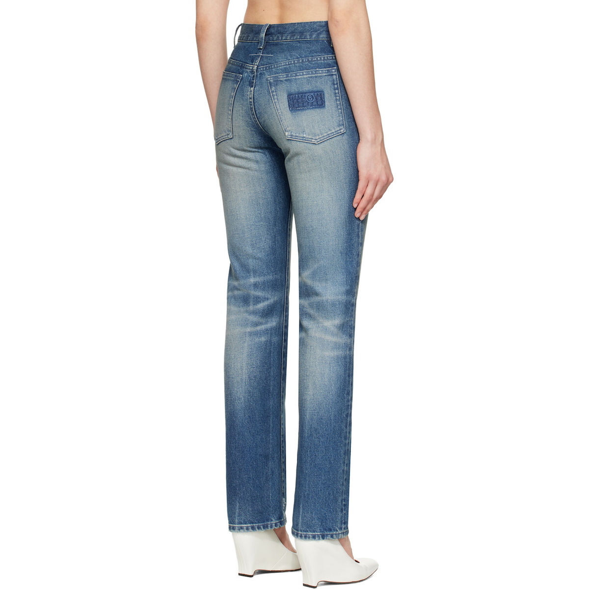MM6 Maison Margiela Blue Straight-Leg Jeans