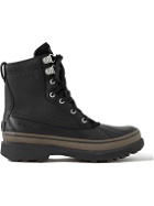 Sorel - Caribou Storm Faux Shearling-Lined Full-Grain Leather and Rubber Snow Boots - Black