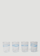 Set of Four Soft Serve Glasses Line in Transparent