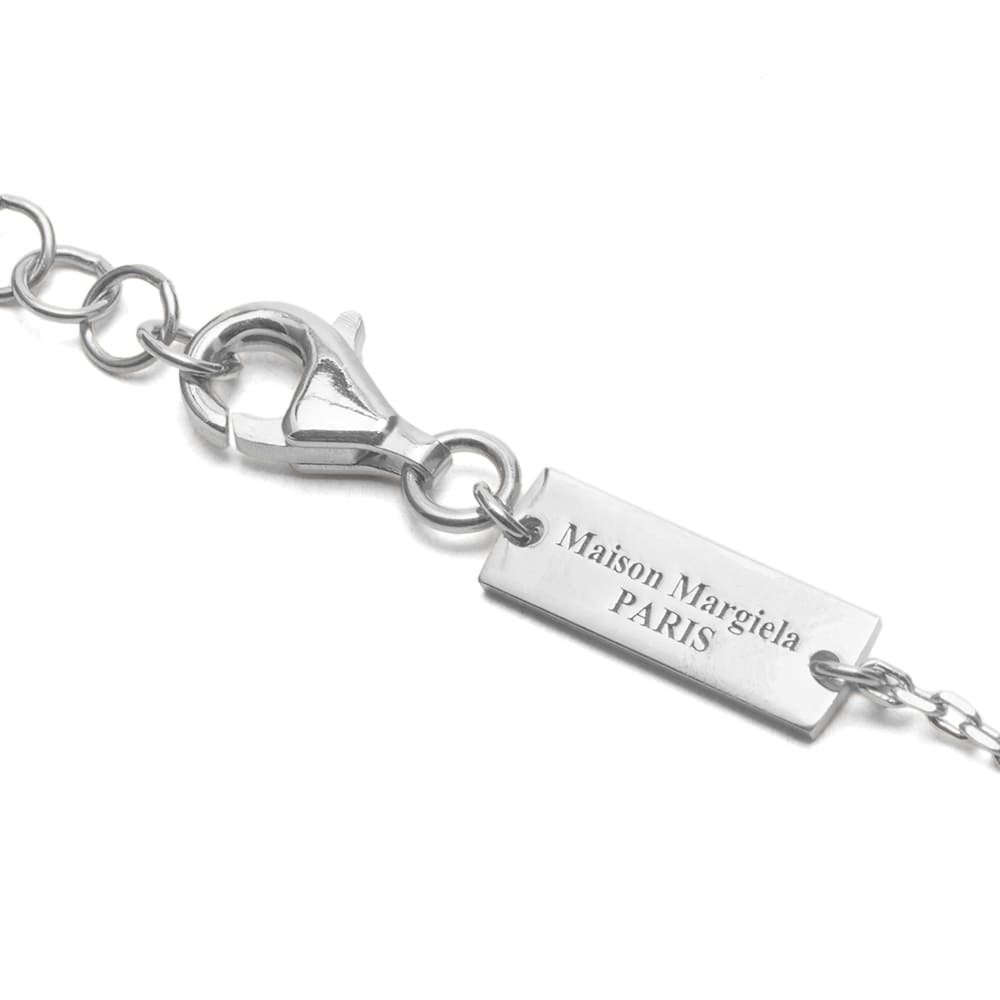 Maison Margiela Men's Logo Ring Necklace in Palladium