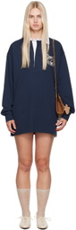 Stella McCartney Navy Cat-Embroidered Sweatshirt Minidress