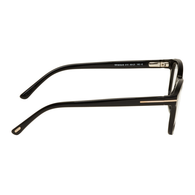 Tom Ford Black Blue Block Clip-On Round Glasses