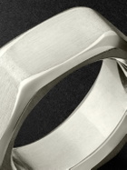 Ouie - M6 Large Brushed-Sterling Silver Ring - Silver