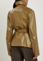 Lemaire High-neck Coated Cotton Wrap Jacket Khaki