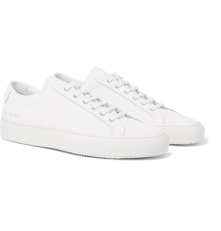 Photo: Common Projects - Achilles Premium Textured-Leather Sneakers - White