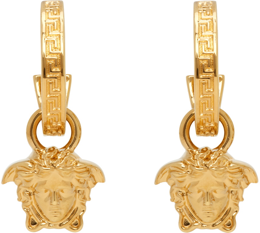 Versace Gold 'La Medusa Greca' Earrings Versace