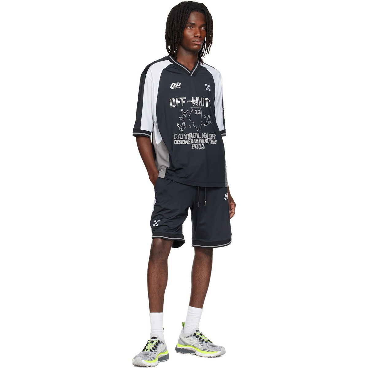 Off-White Black OWR Team Soccer Shorts