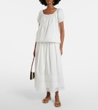 Faithfull Lyon lace-trimmed cotton maxi skirt