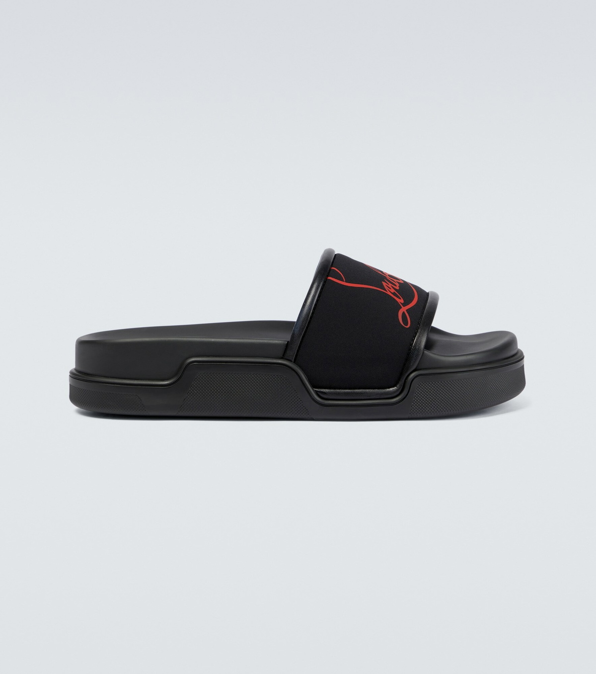 CHRISTIAN LOUBOUTIN: Dhabubizz slides in leather - Black