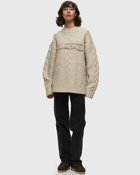 Rotate Birger Christensen Cable Knit Logo Sweater White - Womens - Pullovers