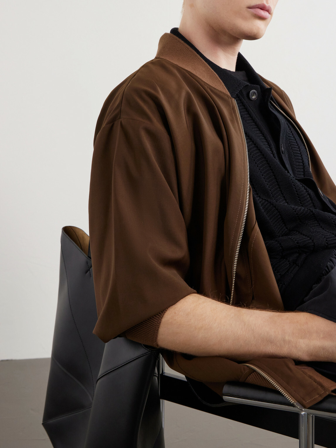 Barena - Gabier Virgin Wool Bomber Jacket - Brown