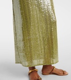 Adriana Degreas Solid Sequins midi dress