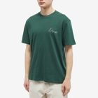 Norse Projects Men's Johannes Chain Stitch Logo T-Shirt in Dartmouth Green