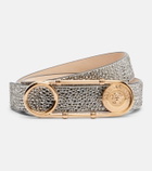 Versace Safety Pin embellished leather belt