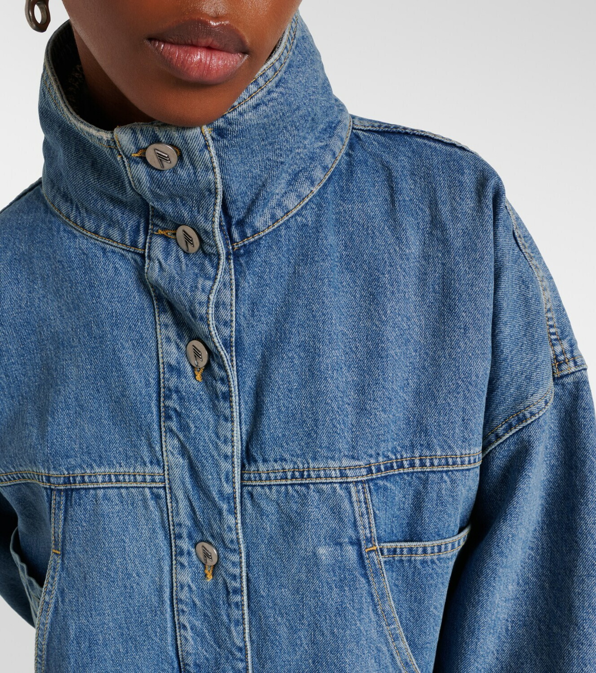 The Attico Oversized denim bomber jacket