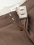 Lemaire - Straight-Leg Pleated Wool and Cotton-Blend Twill Chinos - Brown