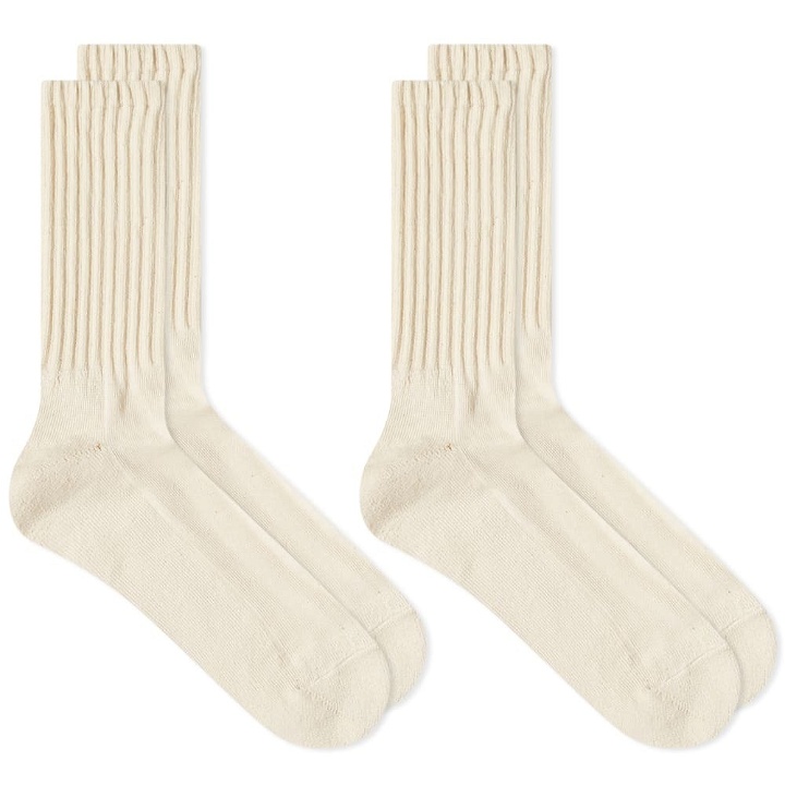 Photo: Anonymous Ism OC Pile Low Crew Sock - 2 Pack in White