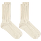 Anonymous Ism OC Pile Low Crew Sock - 2 Pack in White