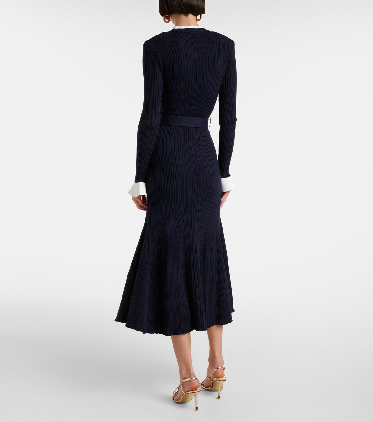Self-Portrait Ribbed-knit midi dress Self-Portrait Self-Portrait Ribbed-knit midi dress Self-Portrait