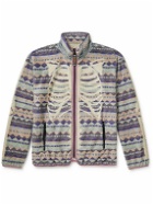 KAPITAL - Ashland Printed Fleece Zip-Up Sweatshirt - Purple