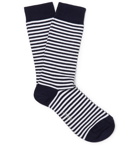 Sunspel - Striped Stretch Cotton-Blend Socks - Men - White