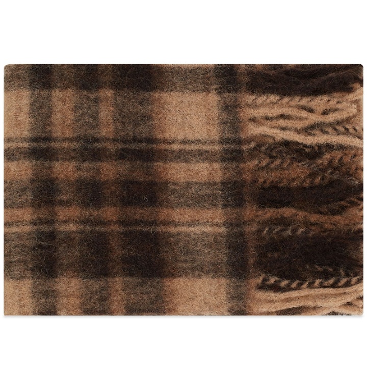Photo: Foret Men's Airy Wool Scarf in Brown Check