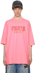 VETEMENTS Pink Crystal 'Paris' T-Shirt