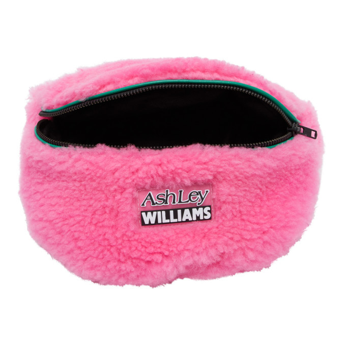 Ashley Williams Pink Shearling Bum Bag