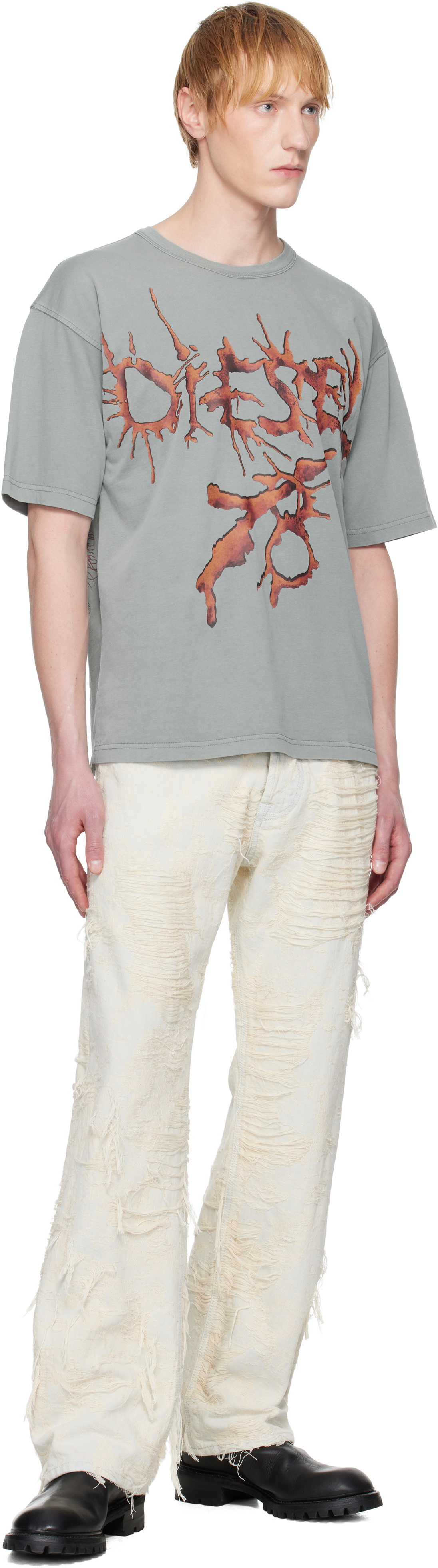 Diesel Gray T-Boxt-R28 T-shirt Diesel