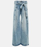 The Attico - High-rise wide-leg jeans