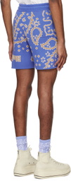 Rhude Blue Bandana Shorts