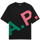 A.P.C. Men's Cory All Over Logo T-Shirt in Black Multi