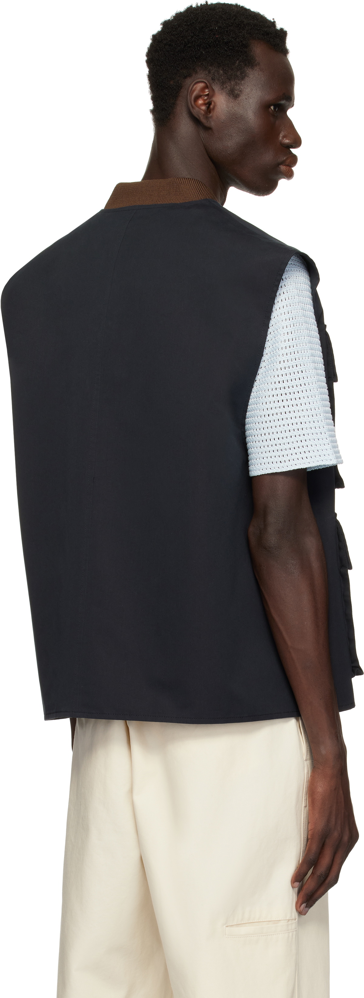 Jil Sander Black Bellows Pocket Vest