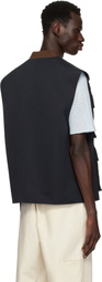 Jil Sander Black Bellows Pocket Vest