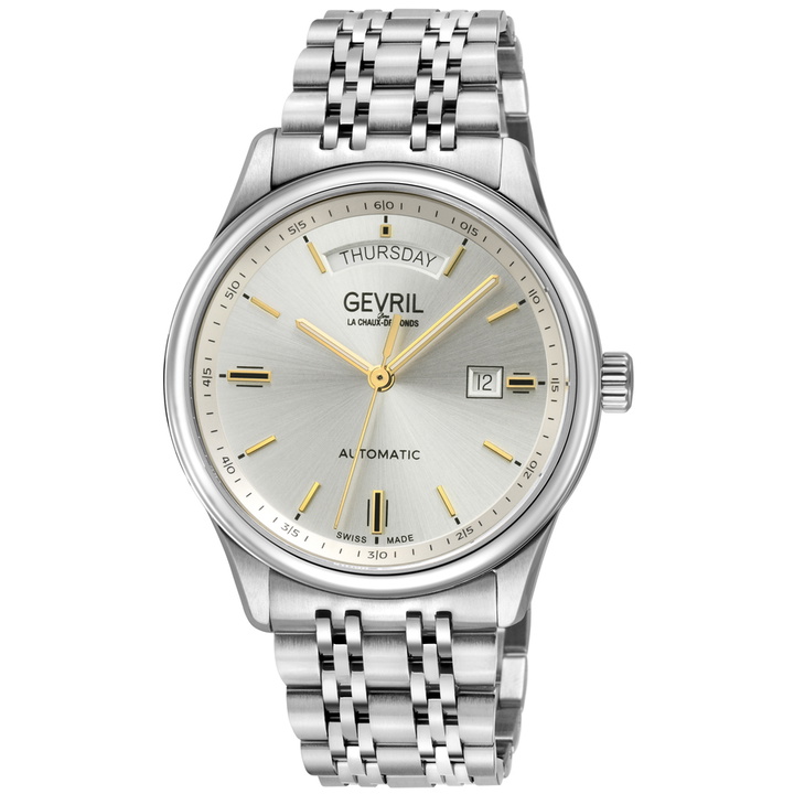 Photo: Gevril Excelsior Automatic Silver Dial Mens Watch 48206B