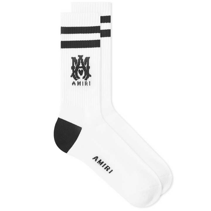 Photo: AMIRI Men's Ribbed MA Athletic Socks in White/Black