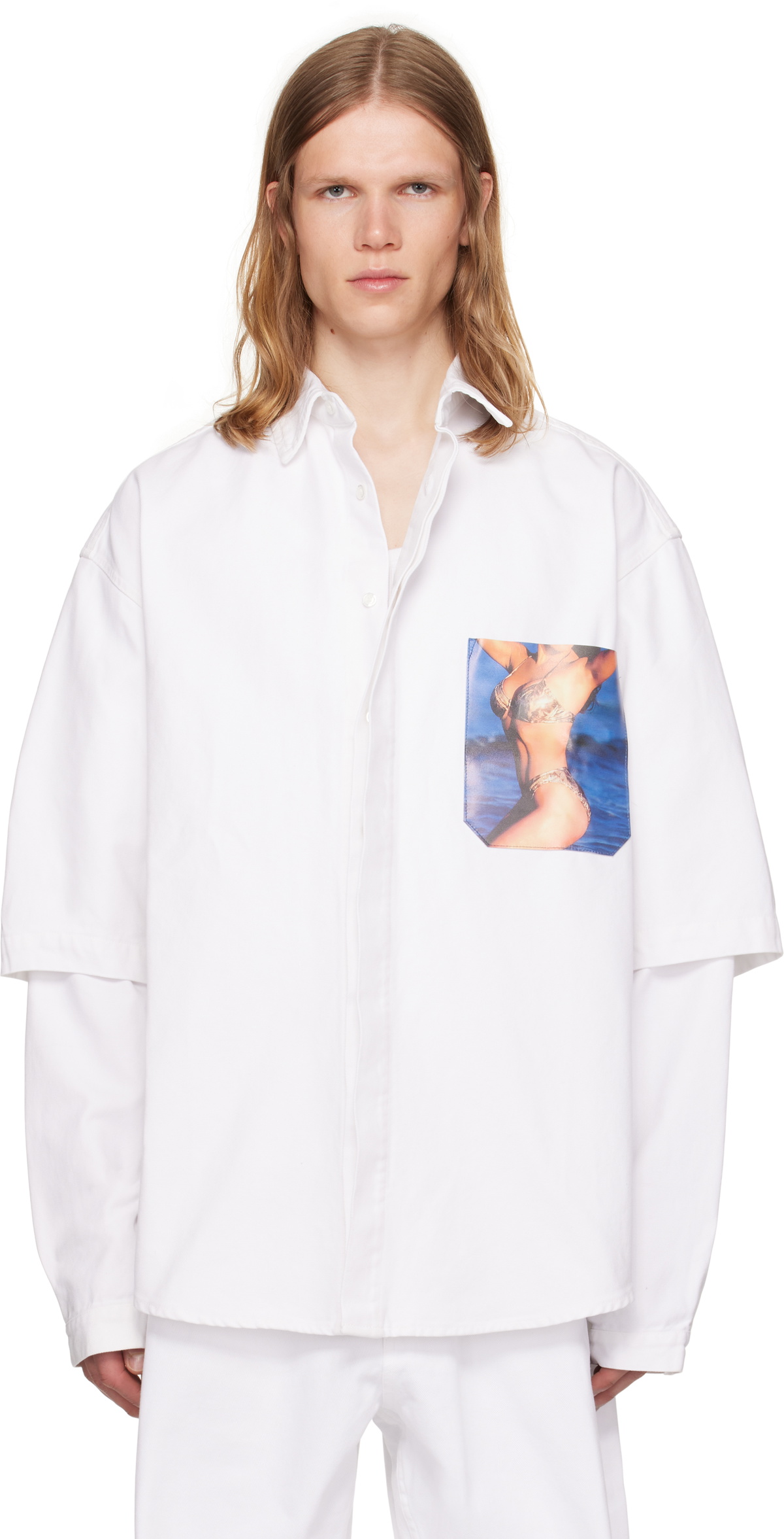ABRA White Print Shirt