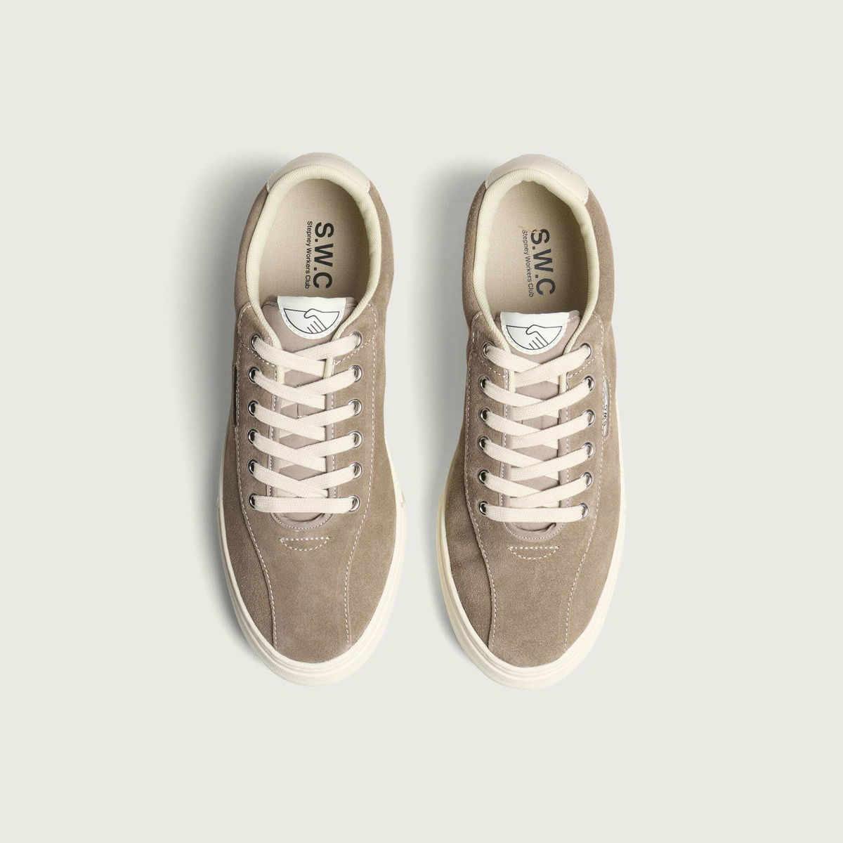 Stepney Workers Club Men's Dellow 02 Suede Sneaker in Warm Grey