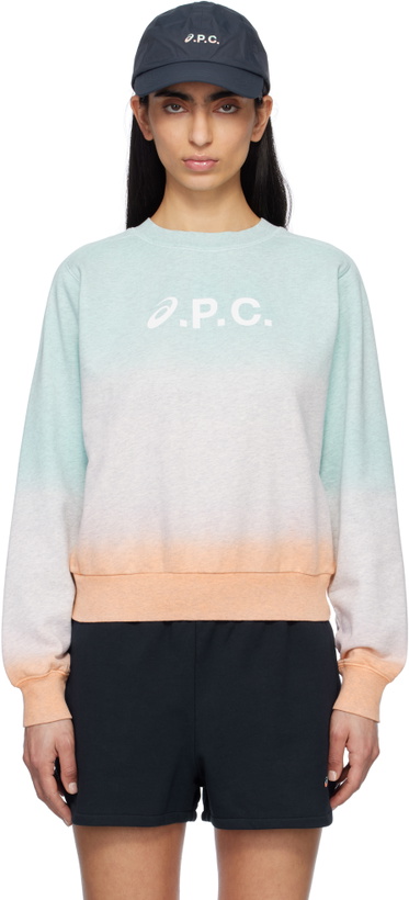 Photo: A.P.C. Blue & Pink ASICS Edition Stone Dip Dye Sweatshirt