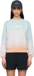 A.P.C. Blue & Pink ASICS Edition Stone Dip Dye Sweatshirt