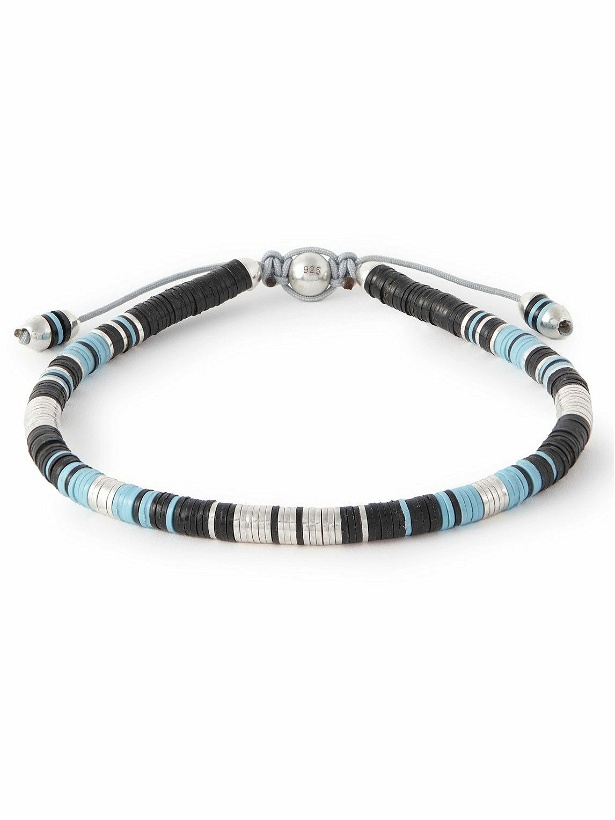 Photo: M. Cohen - Rizon Sterling Silver and Cord Beaded Bracelet - Blue