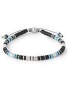 M. Cohen - Rizon Sterling Silver and Cord Beaded Bracelet - Blue