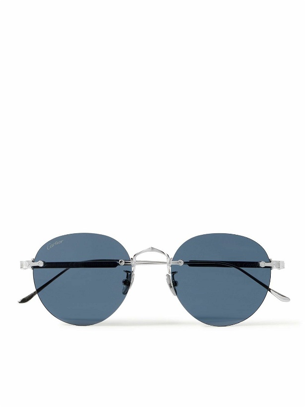 Photo: Cartier Eyewear - Frameless Silver-Tone Sunglasses